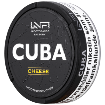 CUBA Cheese Black 43 mg nikotinpåsar nikotinpåse all white portionssnus smak av gul ost