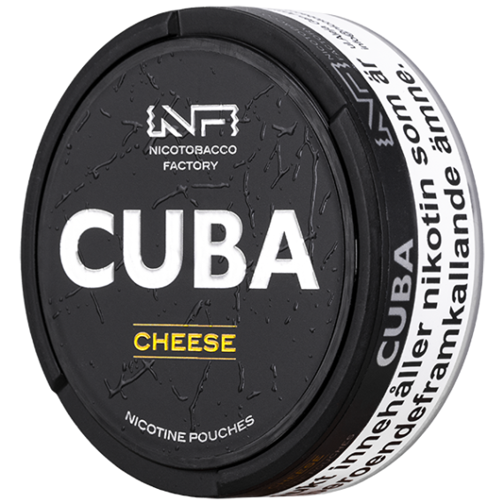 CUBA Cheese Black 43 mg nikotinpåsar nikotinpåse all white portionssnus smak av gul ost