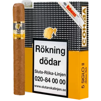 Cohiba Siglo II Kuba Kubansk cigarr cohiba fidel castro habanos svart gul guld vit Habano