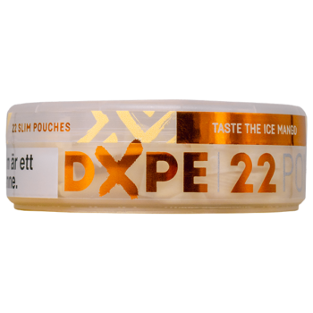 Dxpe Ice Mango Crazy Strong All White Portion Snusdosans kortsida