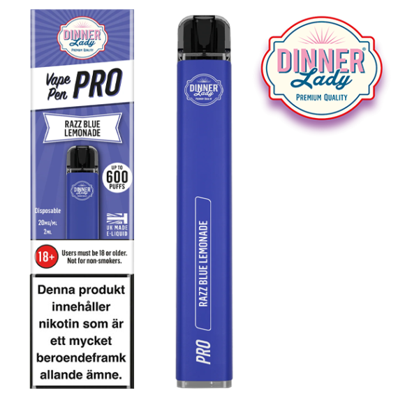 Dinner Lady Vape Pen Pro Razz Blue Lemonade 20 mg