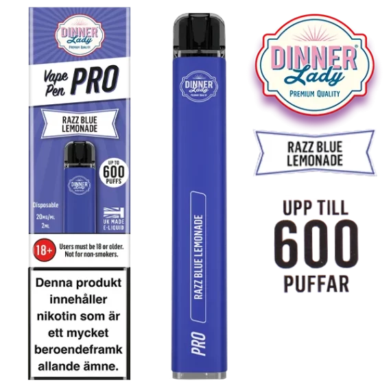 Dinner Lady Vape Pen Pro Razz Blue Lemonade 20 mg