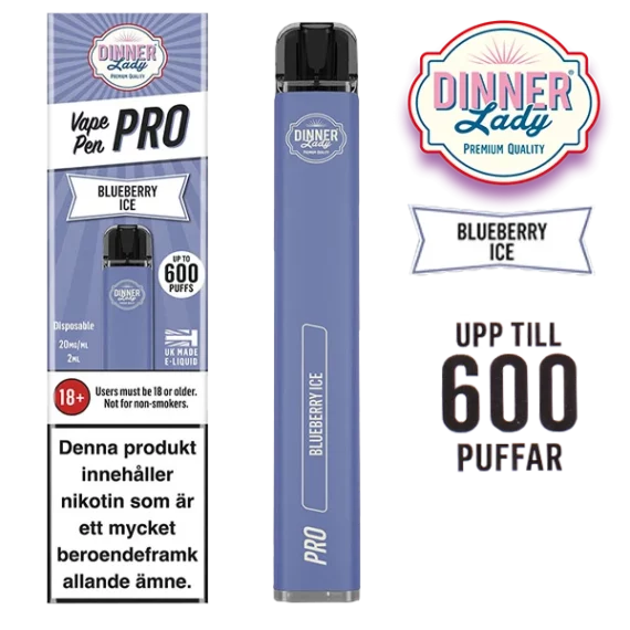 Dinner Lady Vape Pen Pro Blueberry Ice 20 mg