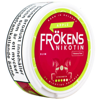 Frökens Nikotin Apple Slim All White Portion - Framsidan från sidan