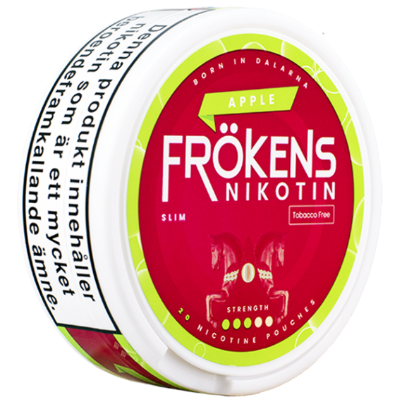 Frökens Nikotin Apple Slim All White Portion - Framsidan från sidan