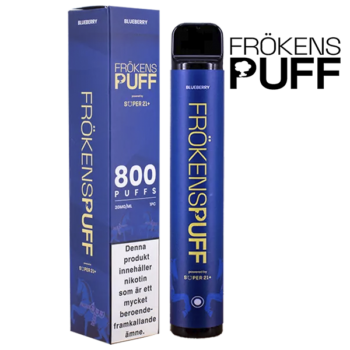 Frökens Puff 800 Blueberry 20 mg engångsvape i förpackning