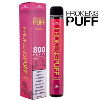 Frökens Puff 800 Kiwi Strawberry 20 mg engångsvape i förpackning