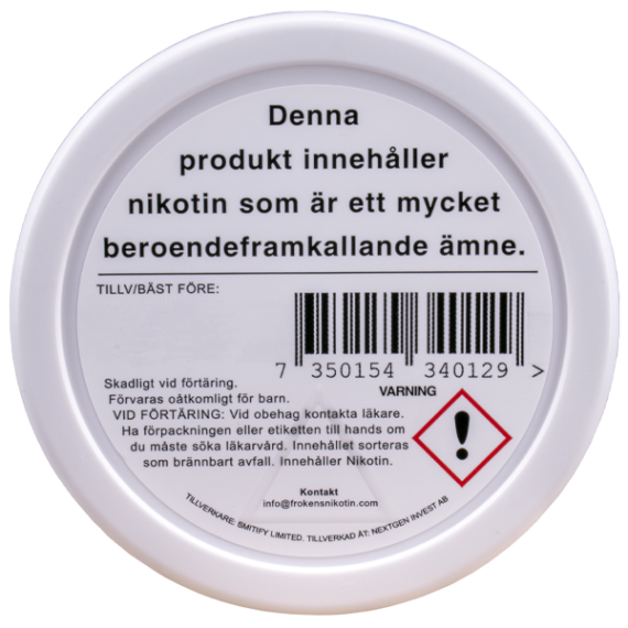 Frökens Nikotin Heizenberg Slim Portion – Innehållsförteckning