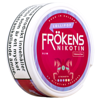 Frökens Nikotin Lollipop All White Slim Portion