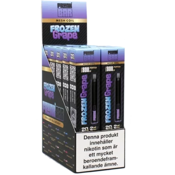 Ett tiopack Frunk Bar Frozen Grape E-Cigaretter