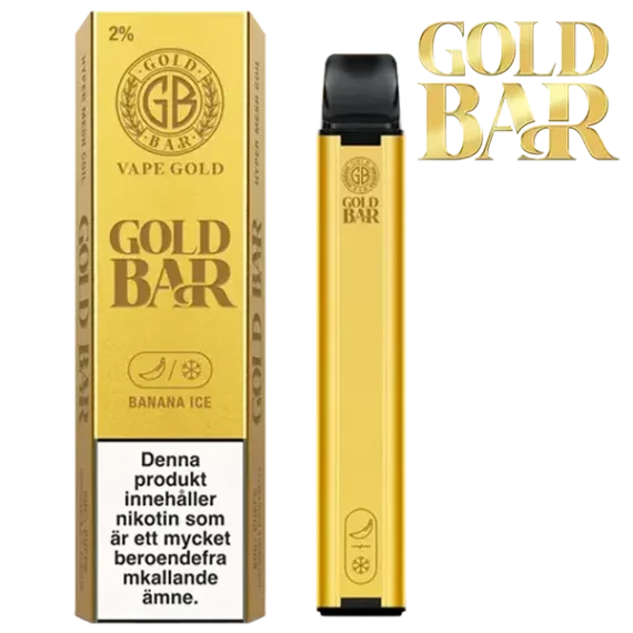 Gold Bar Mesh Banana Ice 20 mg engångsvape i förpackning