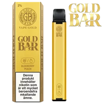 Gold Bar Blueberry Peach 20 mg engångsvape i förpackning