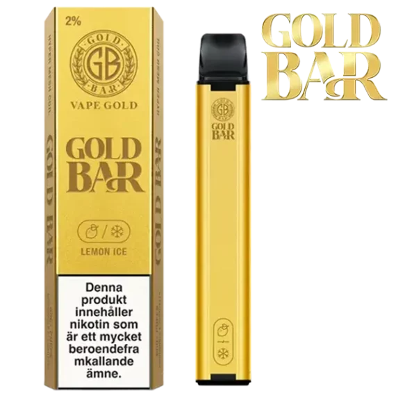 Gold Bar Mesh Lemon Ice 20 mg engångsvape i förpackning