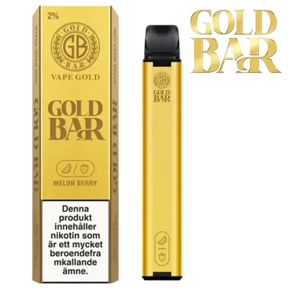 Gold Bar Mesh Melon Berry 20 mg engångsvape i förpackning