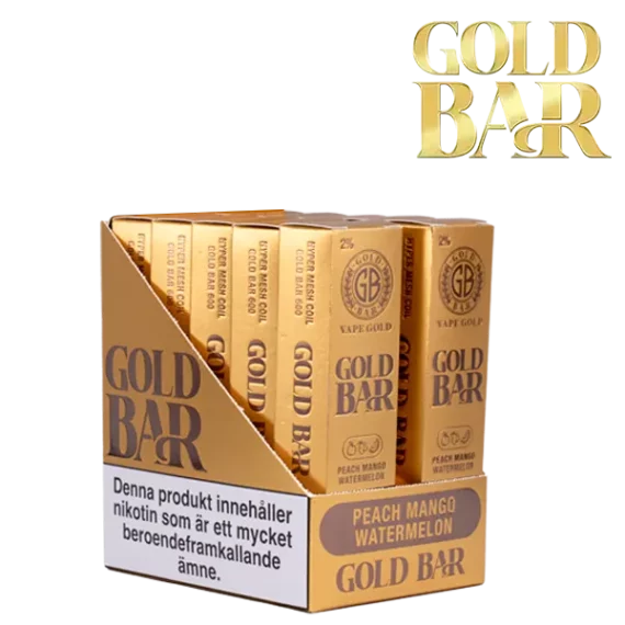 Gold Bar Mesh Peach Mango Watermelon 20 mg 10-pack