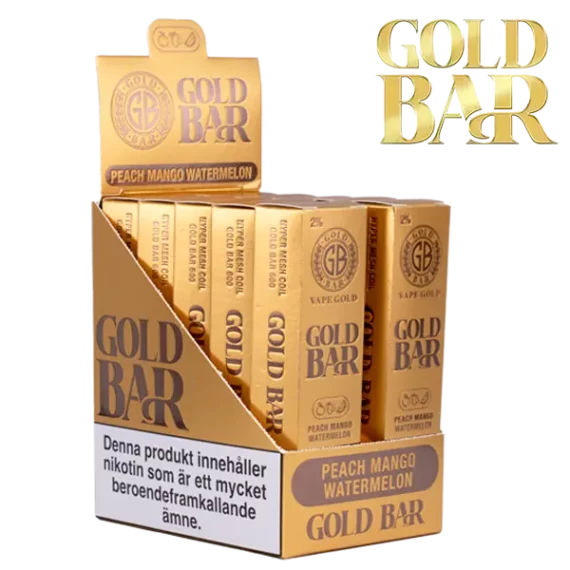 Gold Bar Mesh Peach Mango Watermelon 20 mg säljs i 10-pack