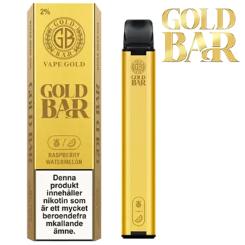 Gold Bar Mesh Raspberry Watermelon 20 mg engångsvape i förpackning