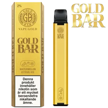 Gold Bar Mesh Watermelon Citrus Ice 20 mg engångsvape i förpackning