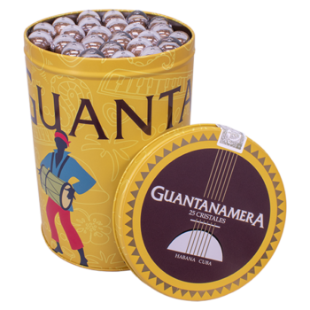 Guantanamera Cristales Limited Edition Cigarrer i en förpackning av plåt.