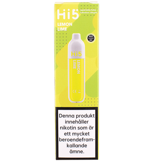 Hi5 Lemon Lime 20 mg gul vapeförpackning