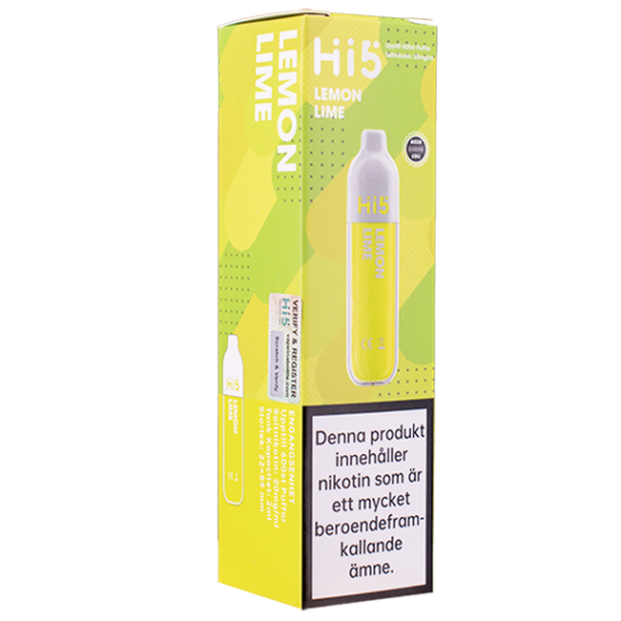 Hi5 Lemon Lime 20 mg gul vapeförpackning