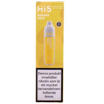 Hi5 Banana Boat 20 mg gul vapeförpackning