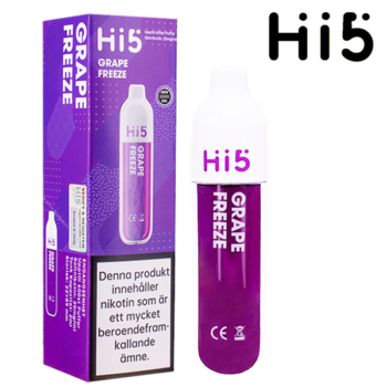 Hi5 Grape Freeze 20 mg engångsvape i förpackning