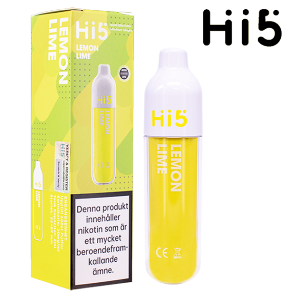 Hi5 Lemon Lime 20 mg engångsvape i förpackning