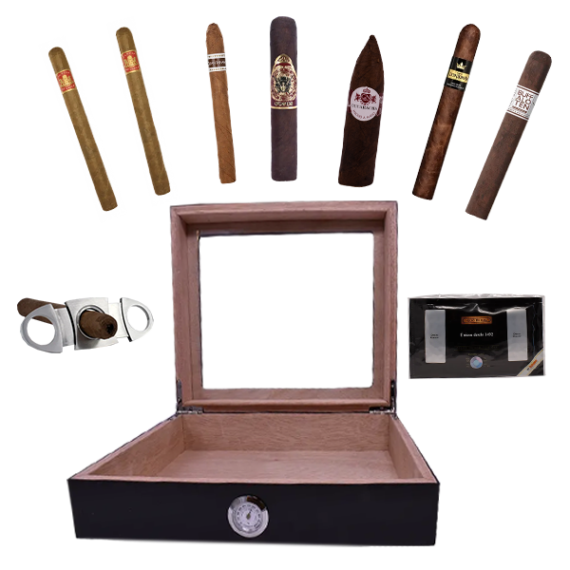 Humidor med glaslock - Startset