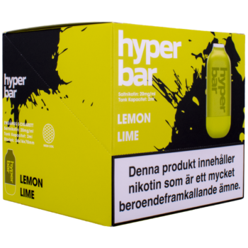 Ett tiopack av Hyper Bar Lemon Lime är gjord av tjockt papper