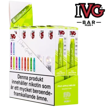 IVG BAR PLUS+ Fuji Apple Melon 20 mg Japanska Äpple Engångsvape Vape E-cigarett Nikotin