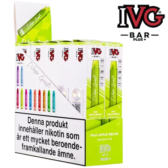 IVG Bar Plus+ Fuji Apple Melon 20 mg säljs i 10-pack