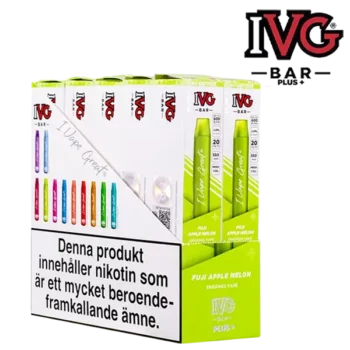 IVG BAR PLUS+ Fuji Apple Melon 20 mg Japanska Äpple Engångsvape Vape E-cigarett Nikotin