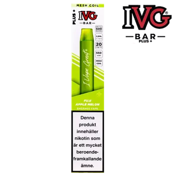 IVG Bar Plus+ Fuji Apple Melon 20 mg Vapeförpackning