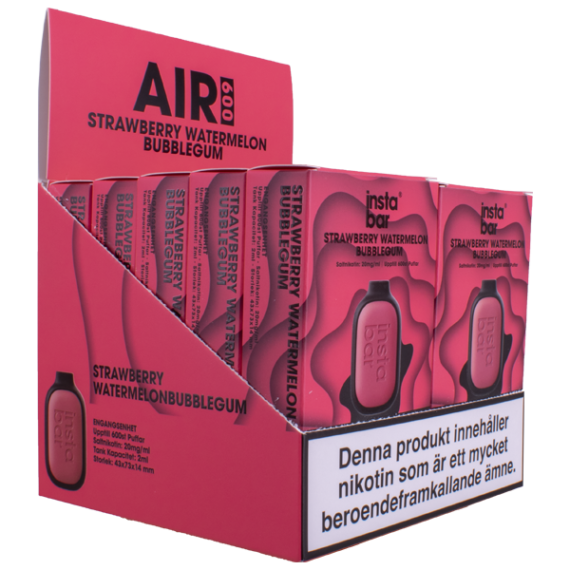 InstaBar Air 600 Strawberry Watermelon Bubblegum E-cigaretter