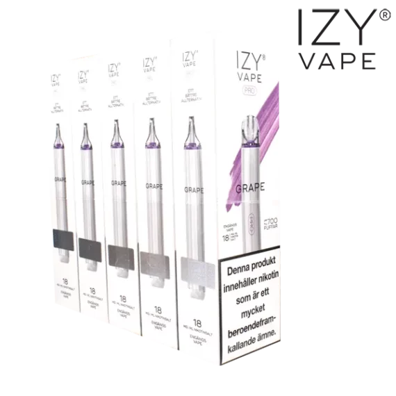 Izy Vape Pro Grape Ice 18 mg förpackning.