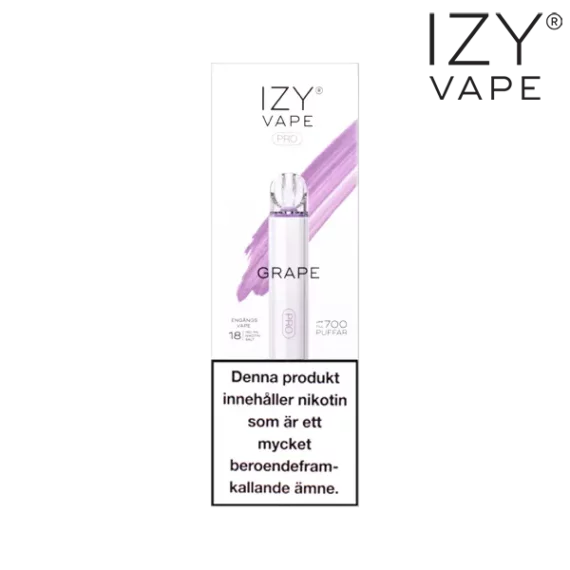 Izy Vape Pro Grape Ice 18 mg förpackning.