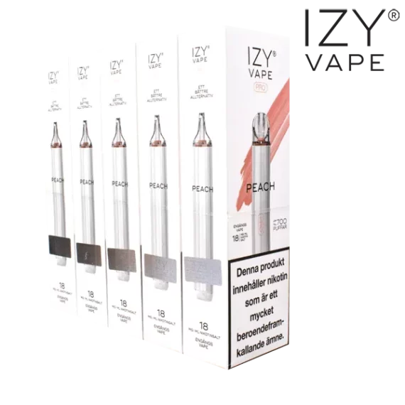 Izy Vape Pro Peach Ice 18 mg förpackning.