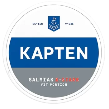 Kapten Salmiak X-Stark Vit Portion