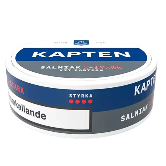 Kapten Salmiak X-Stark Vit Portion