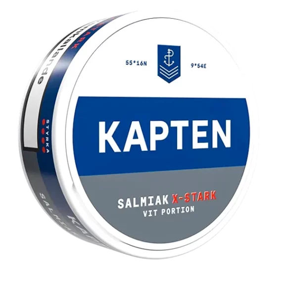 Kapten Salmiak X-Stark Vit Portion