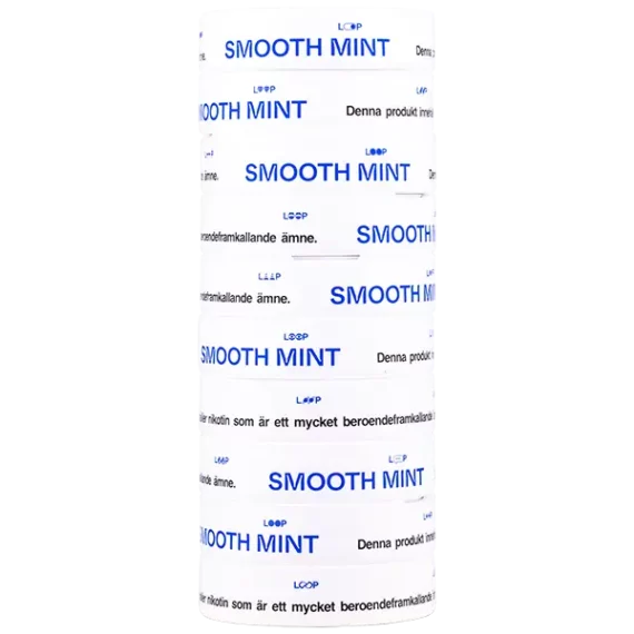 Loop Smooth Mint Mini 6.7 mg All White Portion Portionssnus Nikotin Tobaksfritt 10-Pack Stock