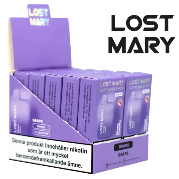 Lost Mary Grape 20 mg säljs i 10-pack