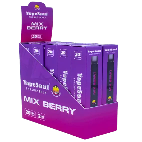 VAPESOUL Mix Berry 20 mg är en smakfyllda vape med snygga aktiverande design. 600 puffar på en Vapesoul. Köp fraktfritt från Snusfabriken.com