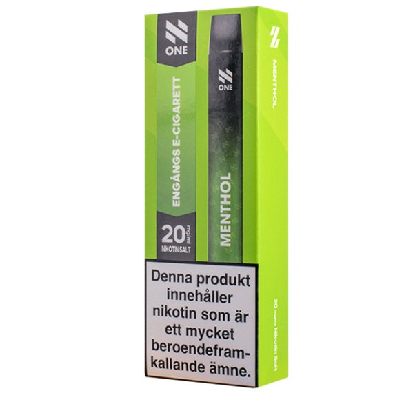 N ONE Menthol 20 mg E-cigarett med sin enhetsförpackning