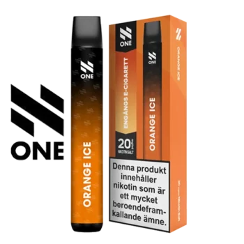 N ONE Orange Ice 20 mg engångsvape i förpackning