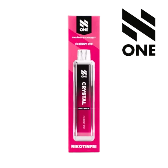 N ONE Crystal Zero Mesh Cherry Ice 0 mg rosa vapeförpackning