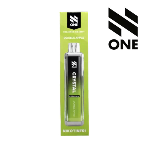 N ONE Crystal Zero Mesh Double Apple 0 mg grön vapeförpackning