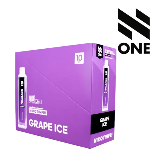 N ONE Crystal Zero Mesh Grape Ice 0 mg säljs i 10 pack