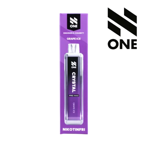 N ONE Crystal Zero Mesh Grape Ice 0 mg lila vapeförpackning